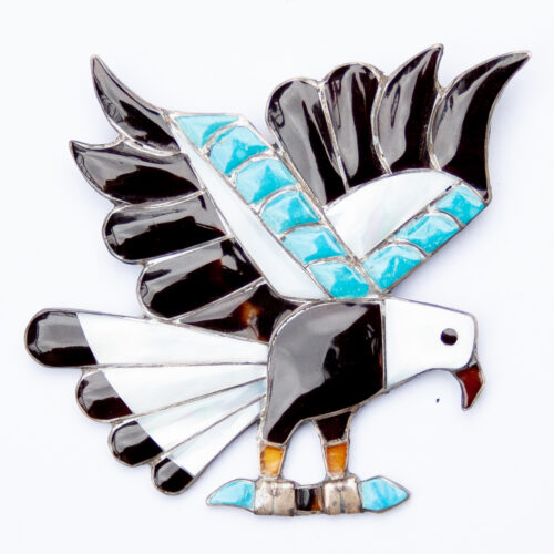 Native American Zuni Eagle Pin Brooch