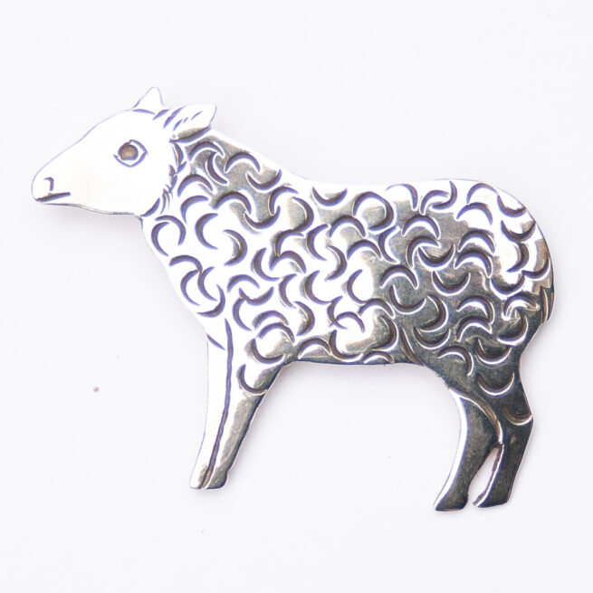 Lee Charley Silver Sheep Pin Brooch