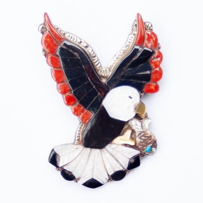 Native American Fishing Eagle Pin Brooch Pendant