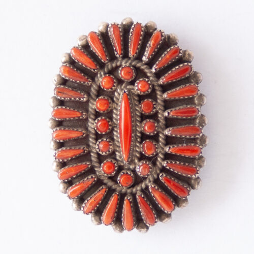 Judy Wallace Red Coral Pin Brooch Pendant