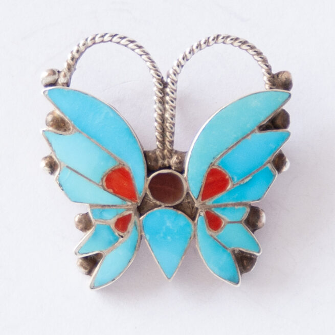 Rosita Wallace Turquoise Butterfly Pin Brooch Pendant