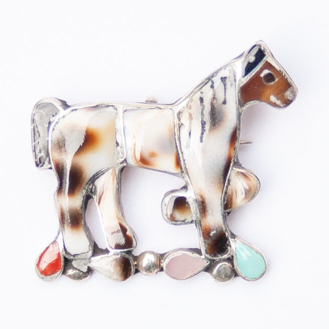 Pendentif Broche Cheval Jaspe