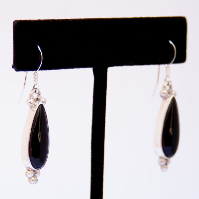 Boucles d'Oreilles Amérindiennes Larmes Noires – Image 2
