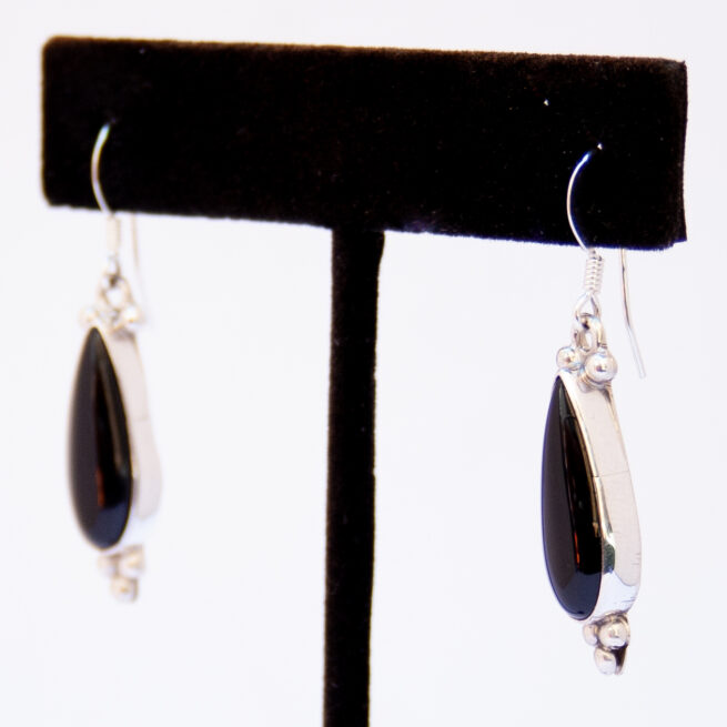 Boucles d'Oreilles Amérindiennes Larmes Noires – Image 3