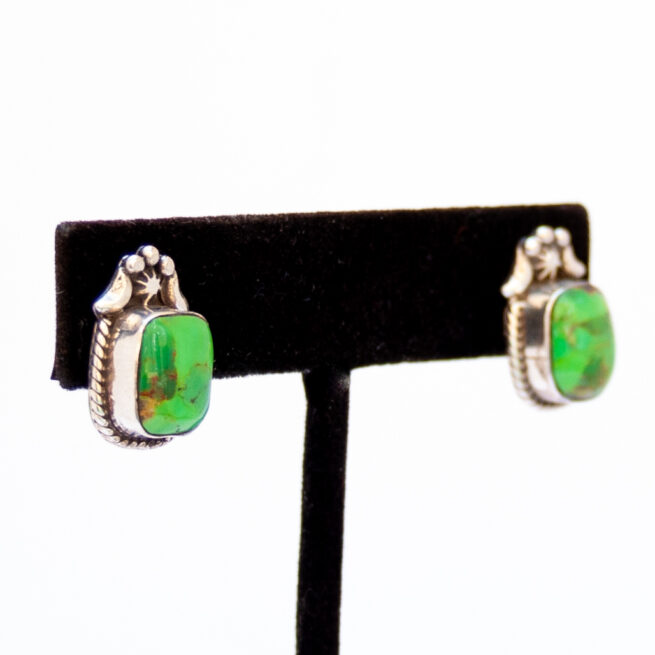 Native American Zuni Green Variscite Studs - Image 2