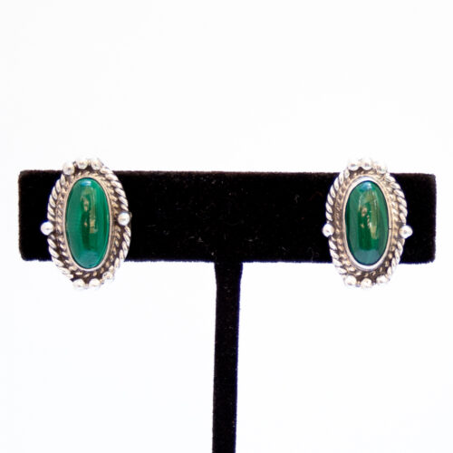 Boucles d'Oreilles Clips Malachite