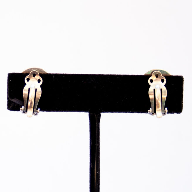 White Pearl Bear Paw Clip On Earrings