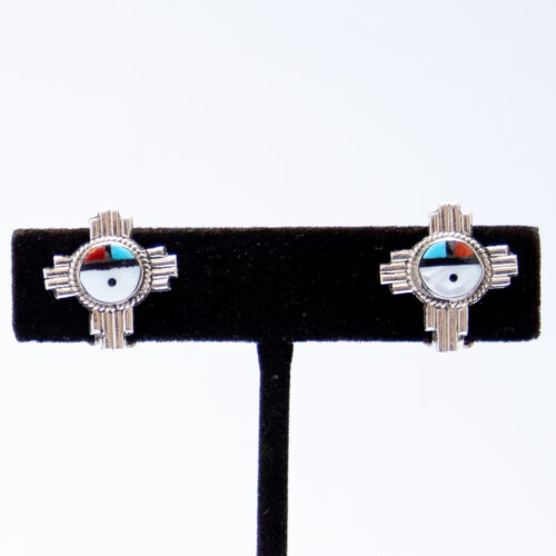 Zuni Kachina Cross Clip On Earrings