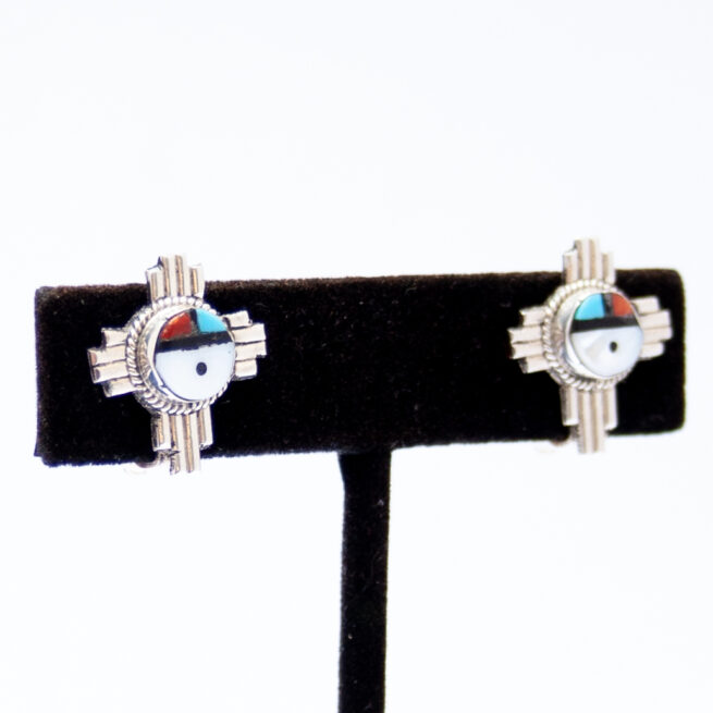 Zuni Kachina Cross Clip On Earrings