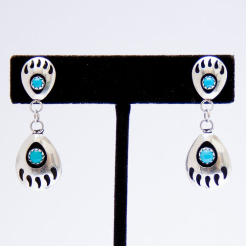 Boucles d'Oreilles Turquoise Pattes d'Ours