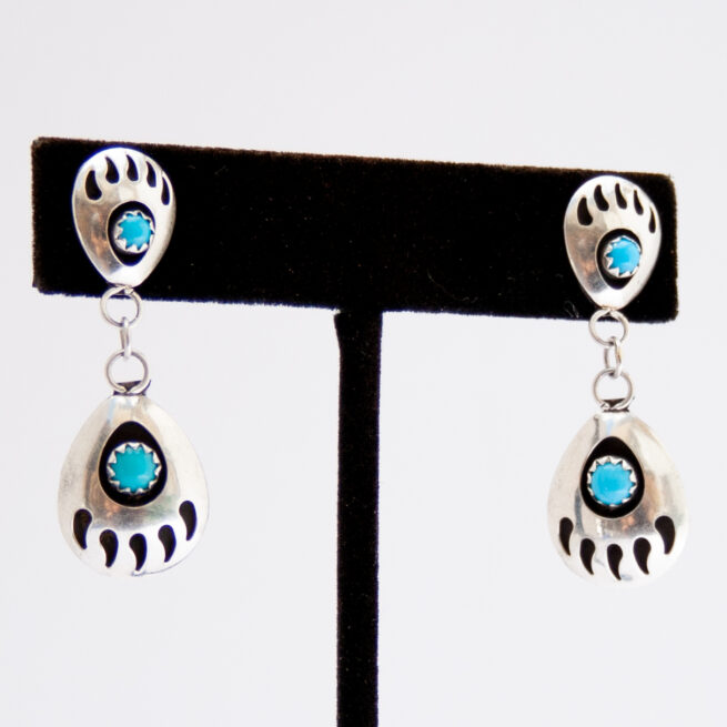 Boucles d'Oreilles Turquoise Pattes d'Ours – Image 2