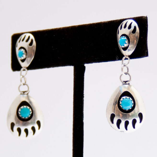 Boucles d'Oreilles Turquoise Pattes d'Ours – Image 4