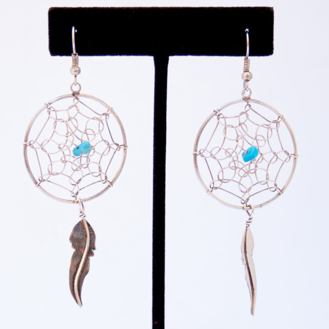 Grandes Boucles Attrape-Rêves Turquoise