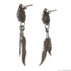 Boucles d'Oreilles Jais Plumes Argent – Image 3