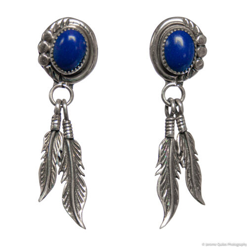 Boucles d'Oreilles Amérindiennes Lapis Lazuli