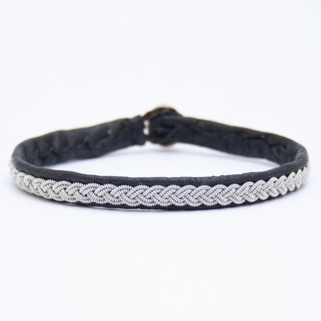 Bracelet Sámi Cuir Noir