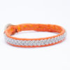 Orange Leather Silver Pewter Sámi Bracelet