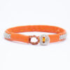 Orange Leather Silver Pewter Sámi Bracelet - Image 4