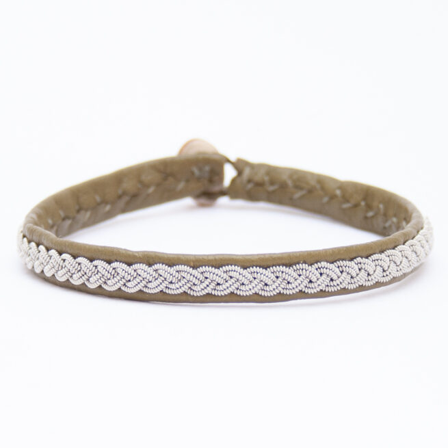 Bracelet Sámi Cuir Olive