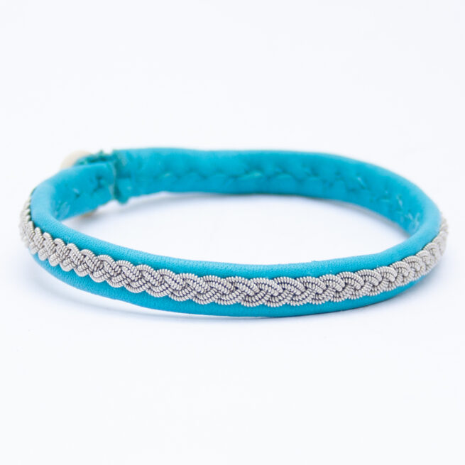 Bracelet Sámi Cuir Bleu – Image 2