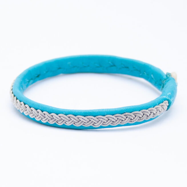 Bracelet Sámi Cuir Bleu – Image 3