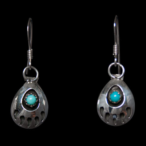 Bear Paw Turquoise Hook Earrings