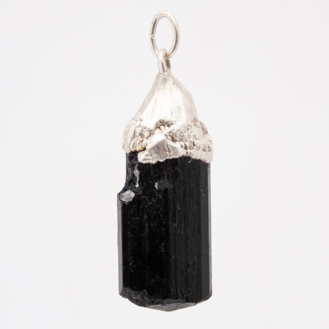 Pendentif Argent Tourmaline Noire Brute – Image 2