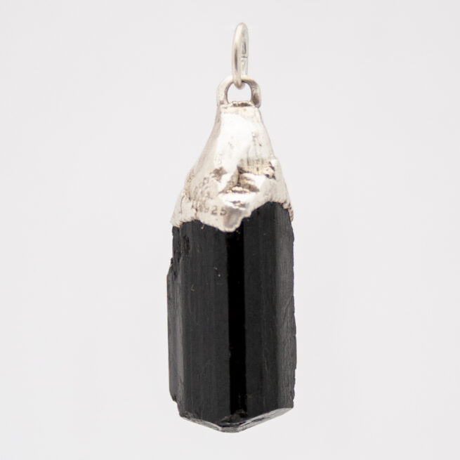 Pendentif Argent Tourmaline Noire Brute – Image 4