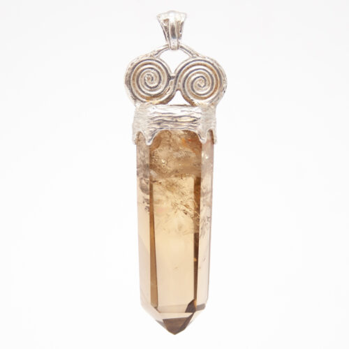 Large Golden Citrine Double Spiral Pendant