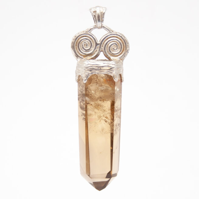 Large Golden Citrine Double Spiral Pendant