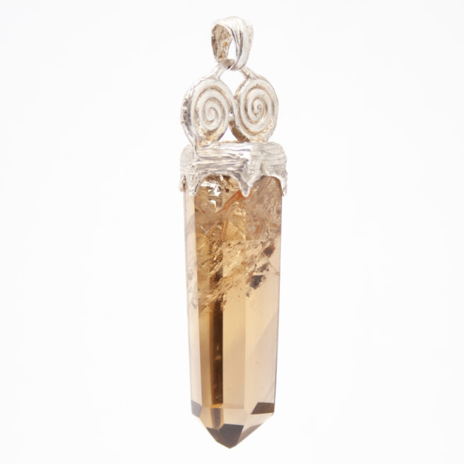 Large Golden Citrine Double Spiral Pendant