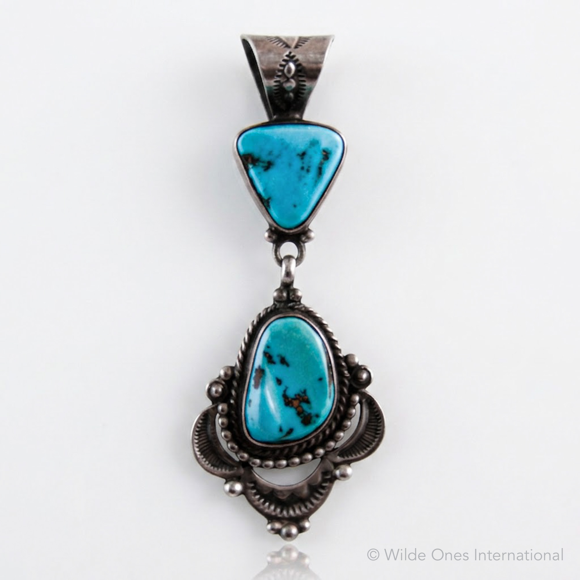 Double Turquoise Navajo Pendant