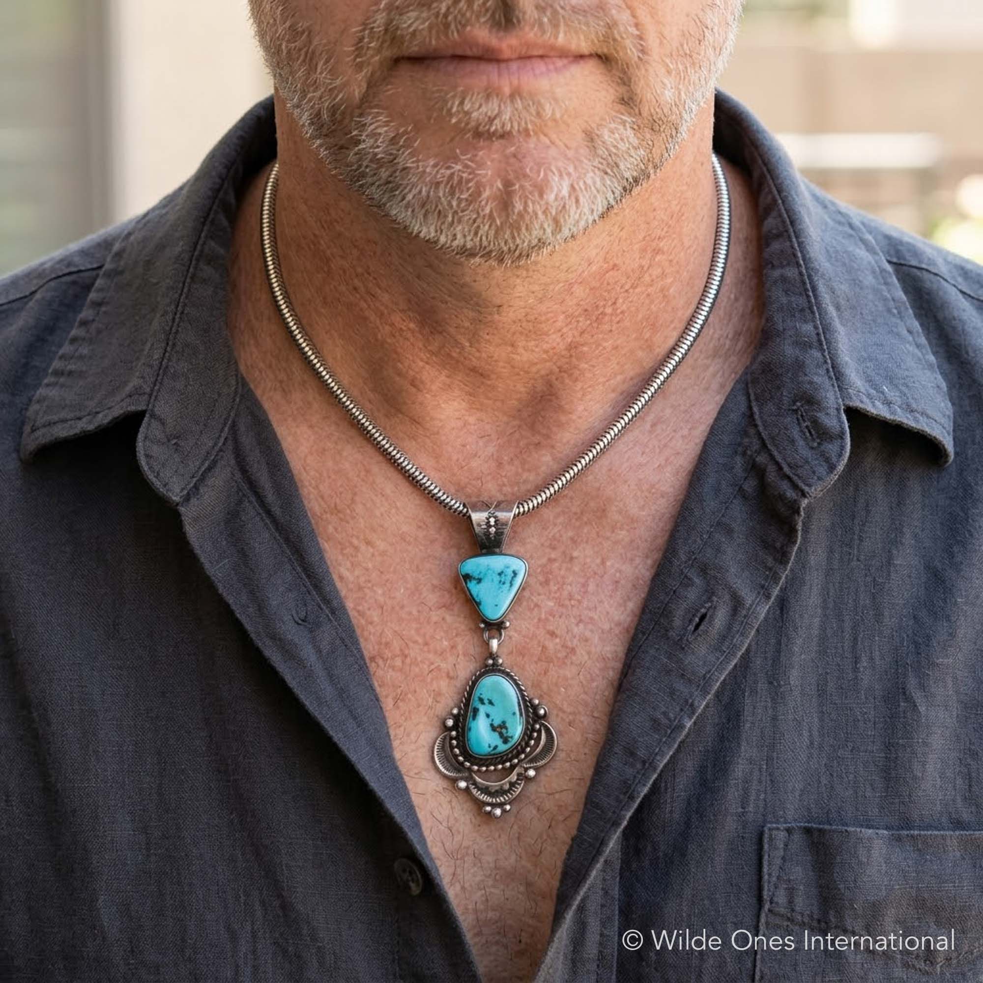 Pendentif Navajo Turquoise Double – Image 3