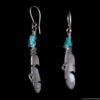 Ernest Rangel Silver Feather Turquoise Earrings - Image 3
