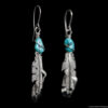 Ernest Rangel Silver Feather Turquoise Earrings - Image 2