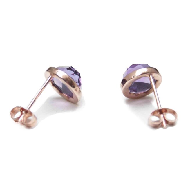 Clous d'Oreilles Améthyste Or – Image 3