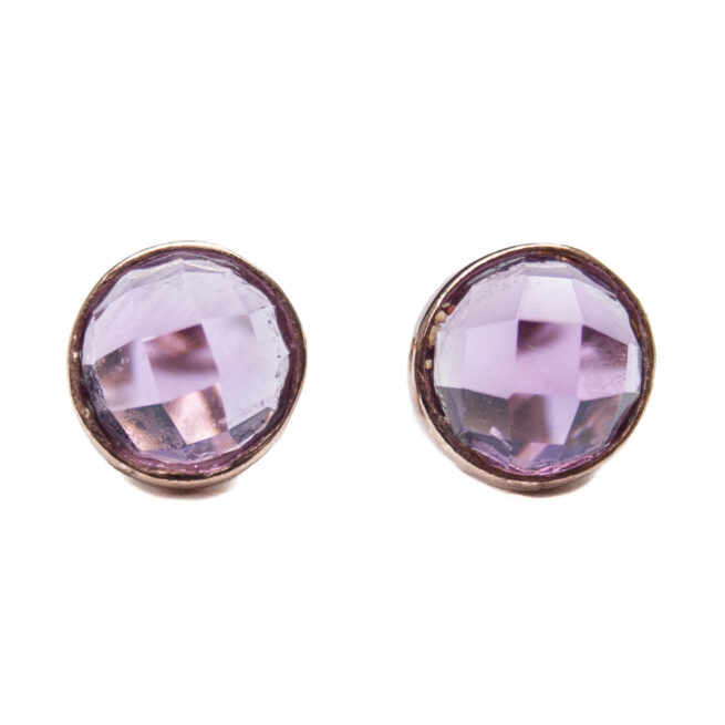 Clous d'Oreilles Améthyste Or – Image 2
