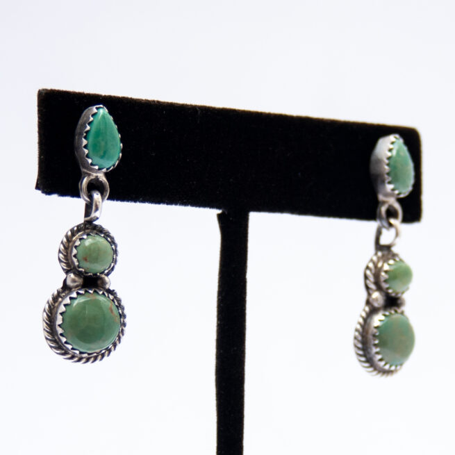 Boucles d'Oreilles Turquoise Verte – Image 2