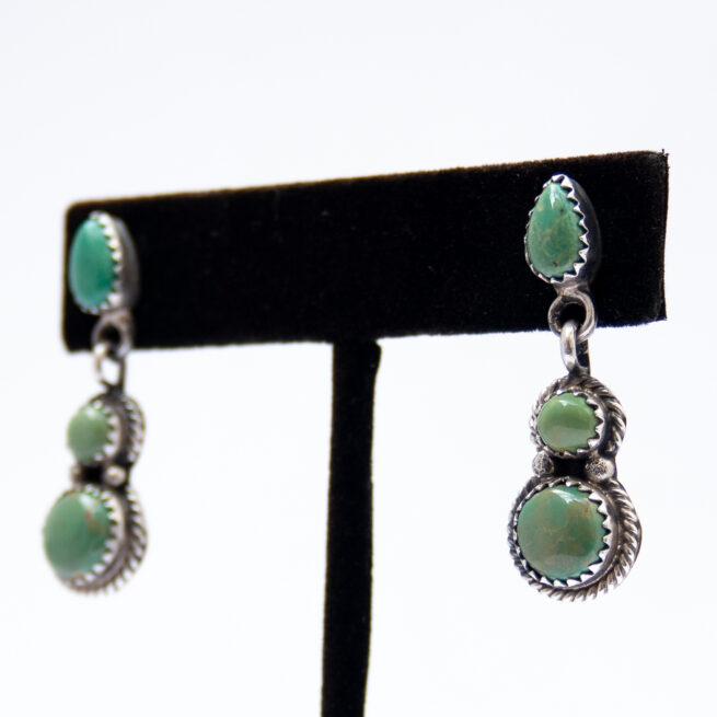 Boucles d'Oreilles Turquoise Verte – Image 3