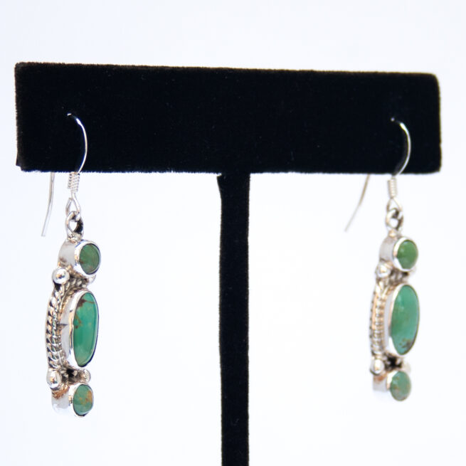 Peties Boucles d'Oreilles Turquoise Verte – Image 2