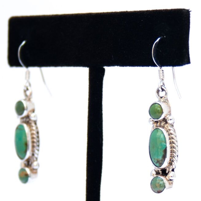 Peties Boucles d'Oreilles Turquoise Verte – Image 3