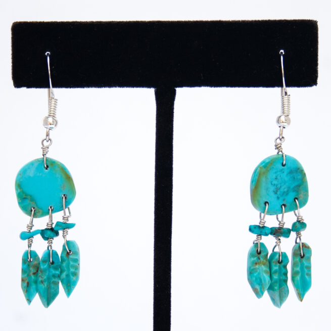 Boucles d'Oreilles Bouclier Turquoise