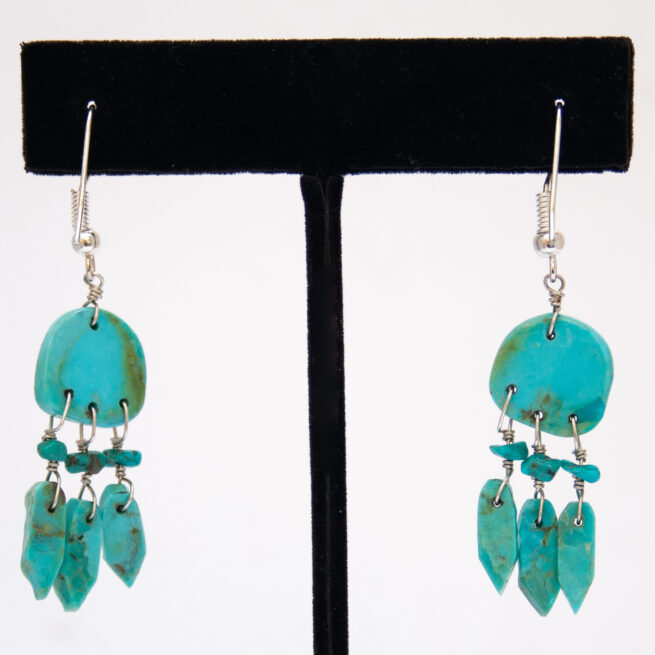 Turquoise Spirit Shield Drop Earrings