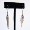Small Feather Turquoise Earrings - Image 2
