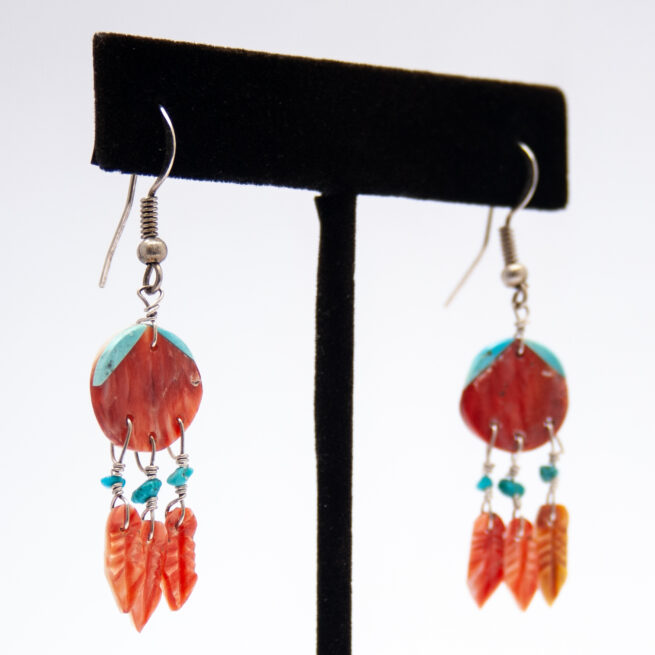 Boucles d'Oreilles Bouclier Rouge – Image 2