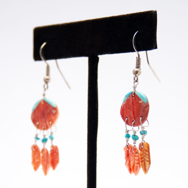 Boucles d'Oreilles Bouclier Rouge – Image 3