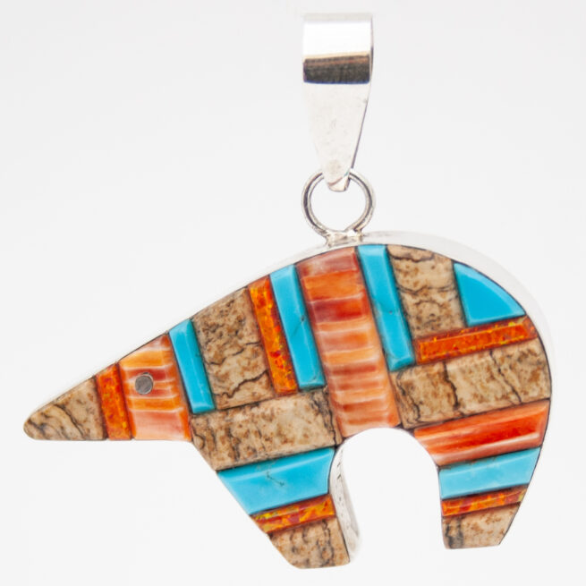 Yazzie Lapis Reversible Bear Pendant - Image 8