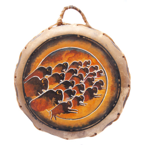 Native American Bison Herd Shamanic Drum