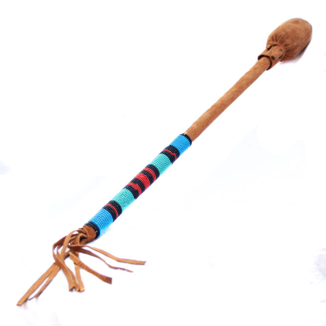 Native American Red Blue Green Beaded Drum Beater