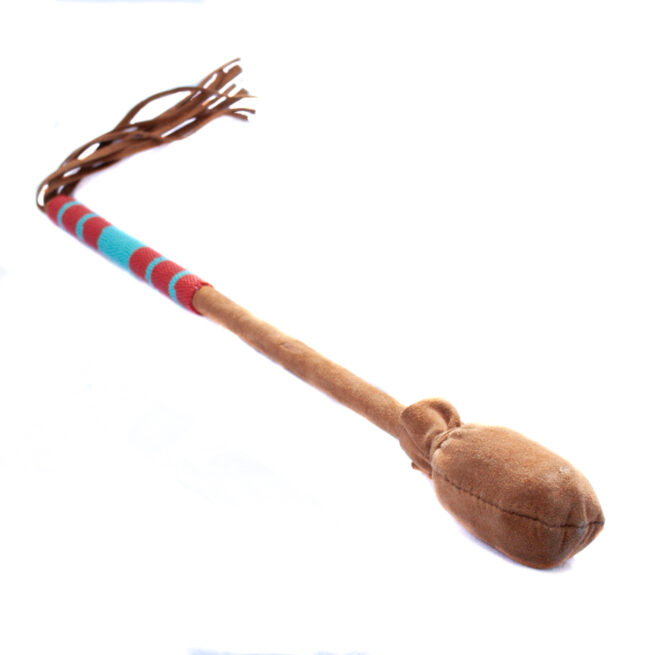 Native American Red Blue Beadwork Drum Beater